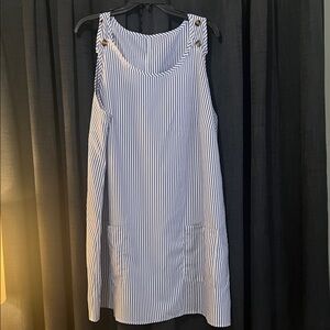SHEIN Blue and White Striped Dress